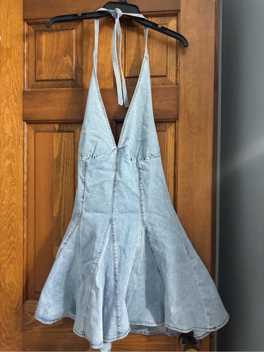 Hazel & olive boutique denim halter dress